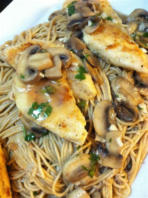 Deceptively Healthy: Back to Basics 6 - Chicken Piccata with Mushrooms and Angel Hair Pasta