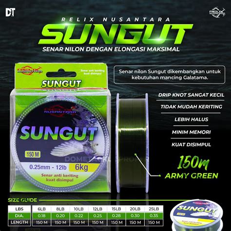 Jual Relix Nusantara Sungut Senar Nylon Meter Army Green Senar