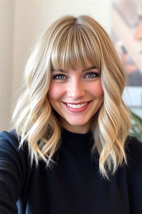 Wavy Lob Haircuts For Effortless Glamour Platinum Blonde Waves