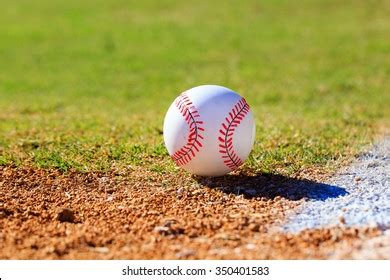 Baseball On Infield Outfield Grass Dirt Stock Photo 350401583 ...