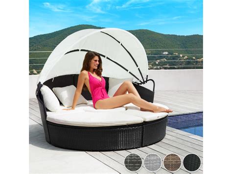 Tectake Bain De Soleil Rond Au Design Contemporain Luxueux Robuste