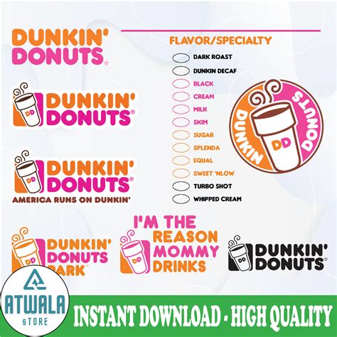 Dunkin Donuts Bundle Svg Dunkin Donuts Coffee Cup Inspire Inspire