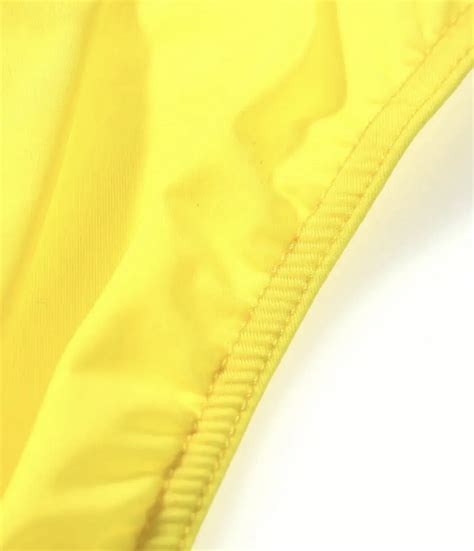 Men S Sexy Yellow Size M Thin Sheer Unlined Bikini Swim Brief Swimsuit