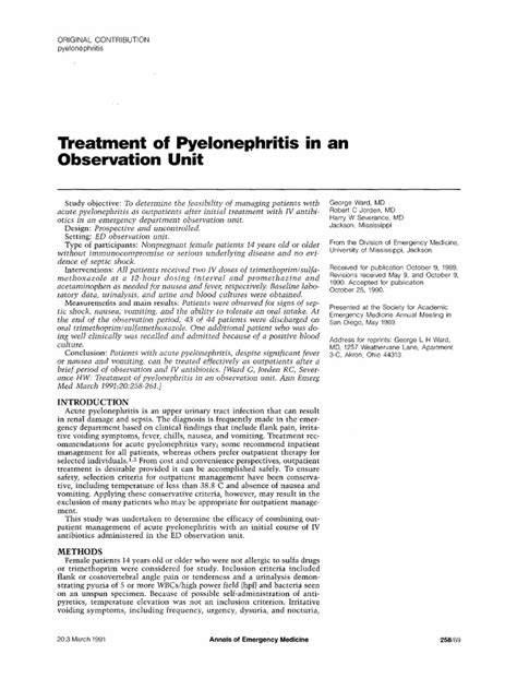 Treatment of Pyelonephritis in An | PDF