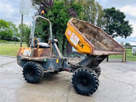 Terex Wd Swivel Tip Dumper C W Role Bar Kubota Engine Youtube