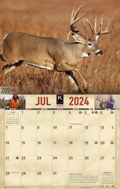 Monster Whitetail Deer Wall Calendar Month X Large Size X