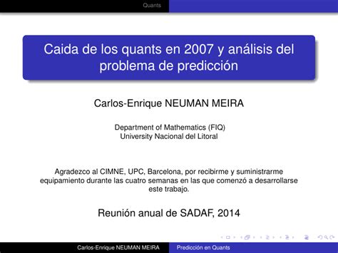 Caida De Los Quants En Y An Lisis Del Problema De Predicci N