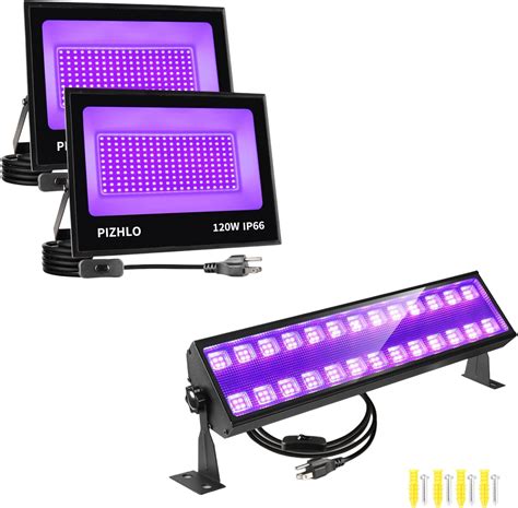 Upgraded Pack W Ip Waterproof Led Black Light W Blacklight