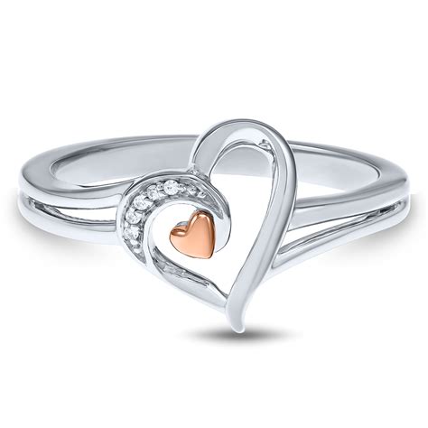 Diamond Heart Shaped Ring in Sterling Silver | Helzberg Diamonds