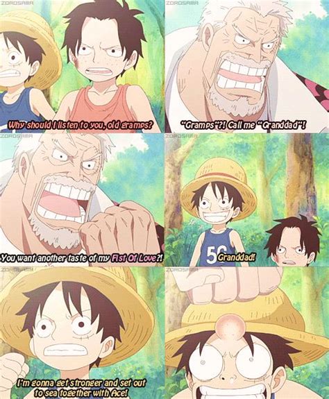 One Piece Gramps Fist Of Love Ace Luffy This Made Me Smile Lol One