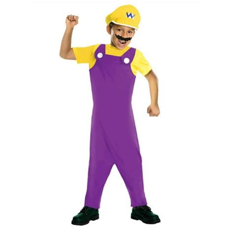 Nintendo Boys Super Mario Brothers Wario Costume Jumpsuit Medium 8 ...