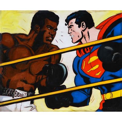 Superman vs Muhammad Ali - Comics painting - Yann Kempen