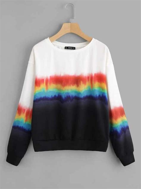 Shein Color Block Tie Dye Pullover Artofit