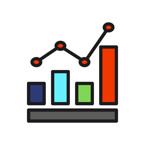 Growing Graph Bar Chart Flat Icon Isolated On The White Background