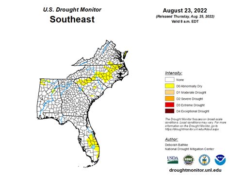 U.S. Drought Monitor: Southeast Mostly Free of Dry Conditions ...