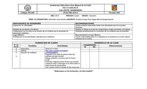 Calaméo Fo 056 Plan De Aula Transición 1