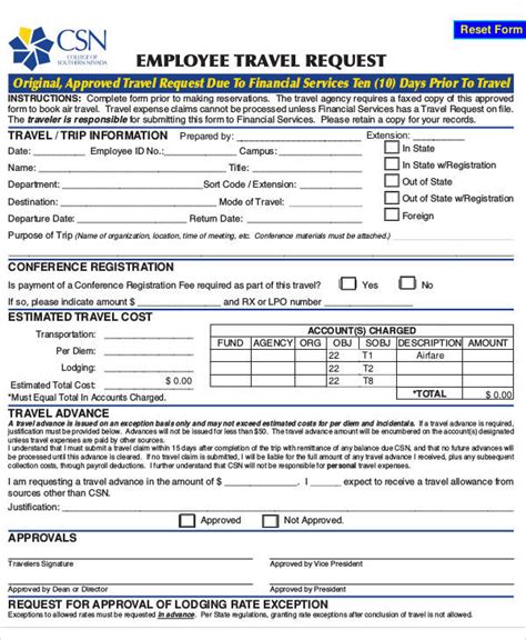 Travel Requisition Form Sample Hq Printable Documents Hot Sex Picture