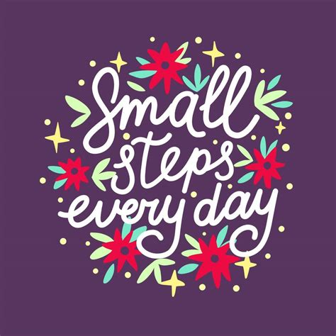 Motivation Poster Text Small Steps Every Day Lettering Vector