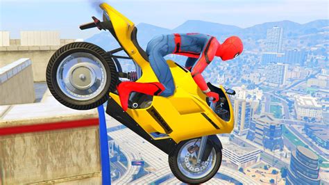 Spiderman Bike Jumps In GTA 5 Spider Man Jump Stunts Fails GTA 5