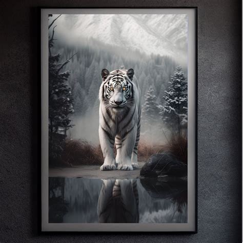 White Tiger Wall Art Animal Wall Art Print Big Cat Poster Print Jungle ...