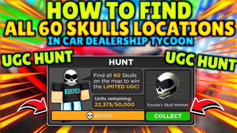 How To Find All 60 Skulls Locations In Car Dealership Tycoon UGC Hunt