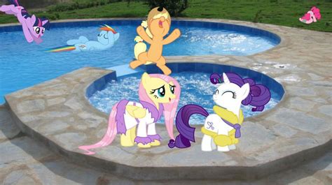 Mane 6 At The Pool By Macgrubor On Deviantart My Little Pony Coloring