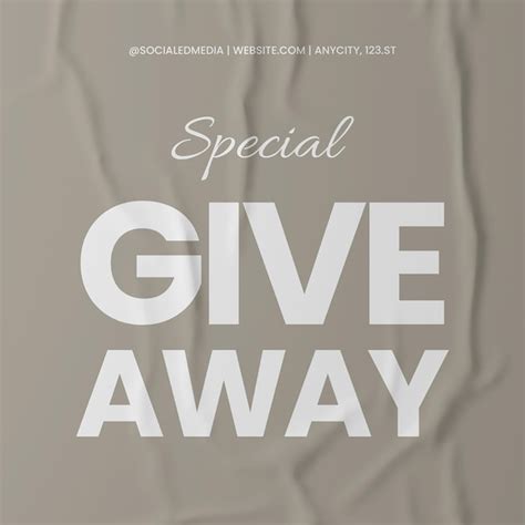 Premium Psd Special Giveaway Social Media Instagram Post Template Psd