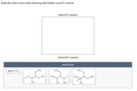 Solved Rank The Relative Rates Of The Following Alkyl Chegg