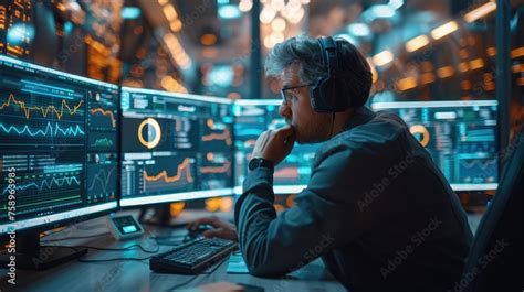 Cybersecurity Analyst Sitting At A Desk In Front Of A Computer The