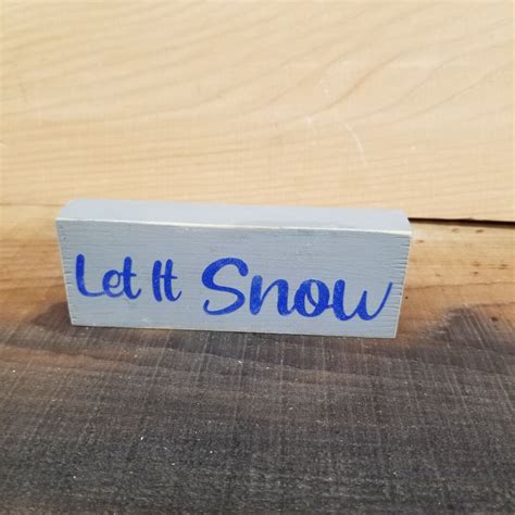 Let It Snow Wooden Sign Winter Decoration Sign Etsy