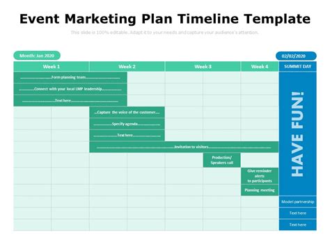 Marketing Plan Timeline Template Excel