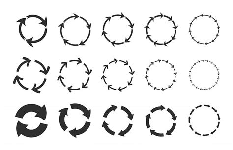 Free Vector | Recycling circular arrows set