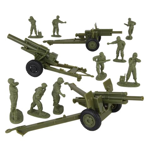 Bmc Cts Ww2 Us Howitzer Artillery Od Green Plastic Army Men Playset Bmc Toys