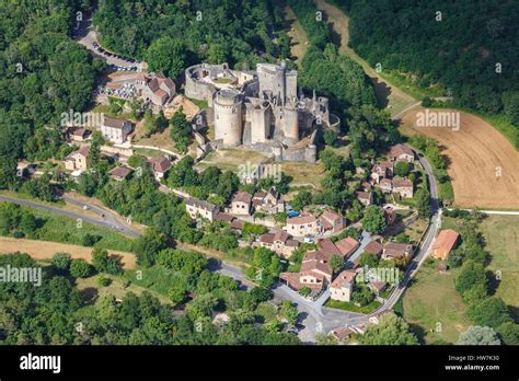 France Lot Et Garonne Saint Front Sur Lemance Bonaguil Castle And The Village Aerial View