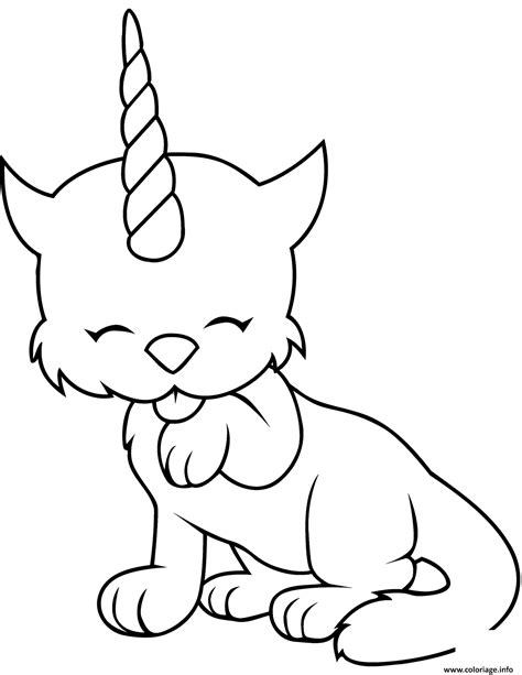 Coloriage Chat En Mode Licorne Dessin Licorne à imprimer