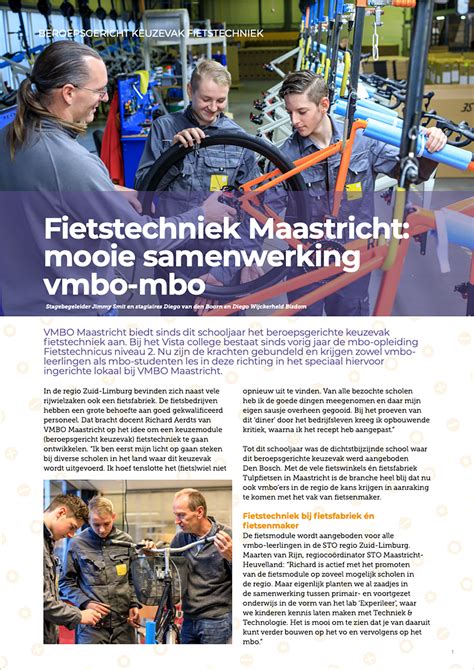 Fietstechniek Maastricht Mooie Samenwerking Vmbo Mbo Stichting