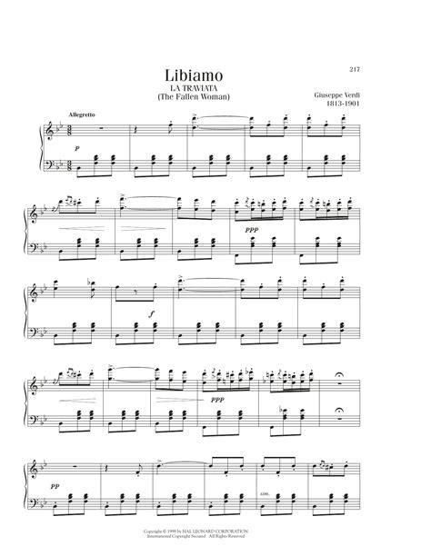 Libiamo Brindisi By Giuseppe Verdi Sheet Music For Piano Solo At