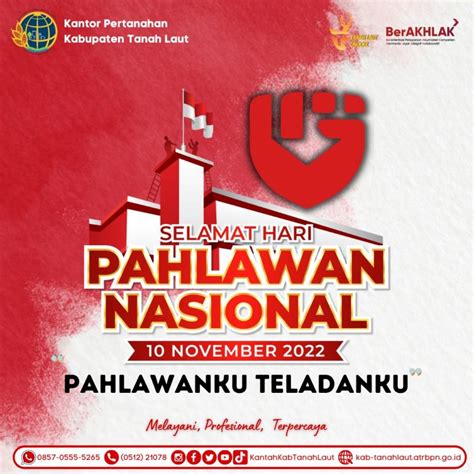 Selamat Hari Pahlawan 10 November 2022 Pahlawanku Teladanku Bpn Tala