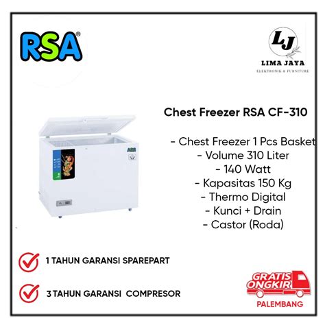 Jual Chest Freezer RSA CF 310Q Freezer Box Lemari Pembeku RSA Shopee