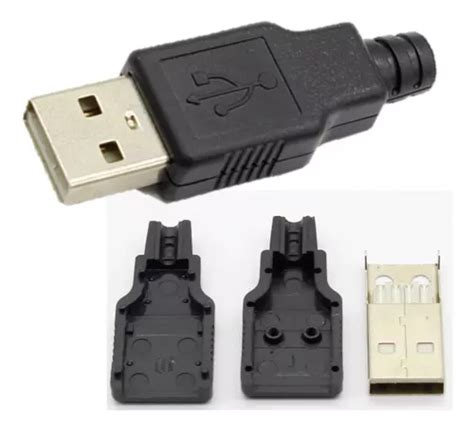 X Conector Usb Tipo A Macho Capa Para Montar