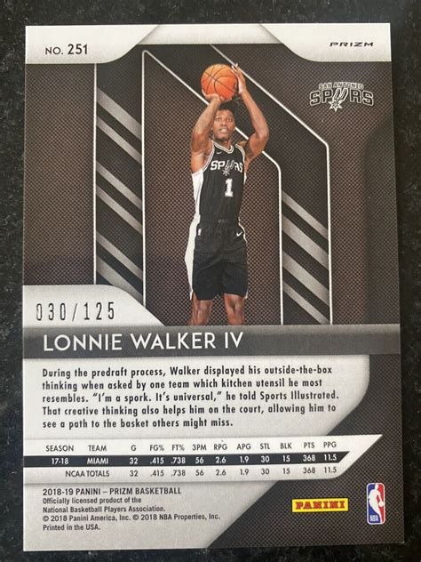 Panini Prizm Fast Break Lonnie Walker Iv Red Prizm Rookie