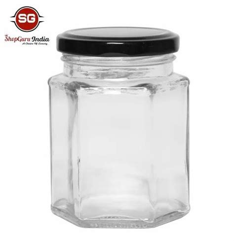 Metal Lug Cap Ml Hexagonal Glass Jar Without Cap At Rs Piece