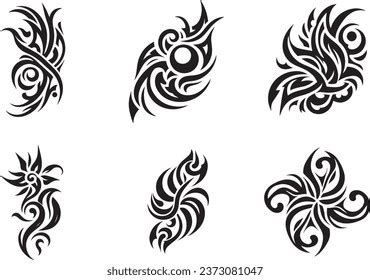 Tribal Tattoo Design Illustration Pack Full Stock Vector (Royalty Free ...