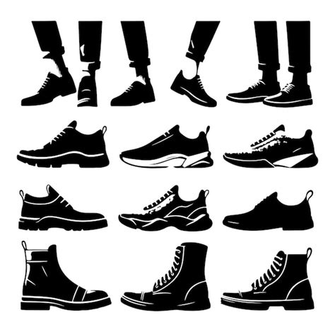 Silueta Vectorial De Zapatos Para Hombres Vector Premium Generado Con Ia