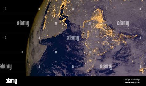 India night view from space hi-res stock photography and images - Alamy