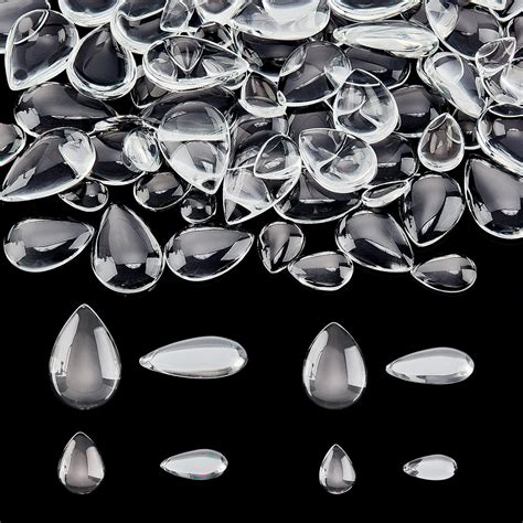 Amazon Ph Pandahall Pcs Teardrop Glass Cabochons Sizes Clear