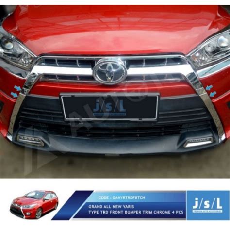 Jual List Grill Dwpan All New Yaris Type Trd Front Bumper Trim Chrome