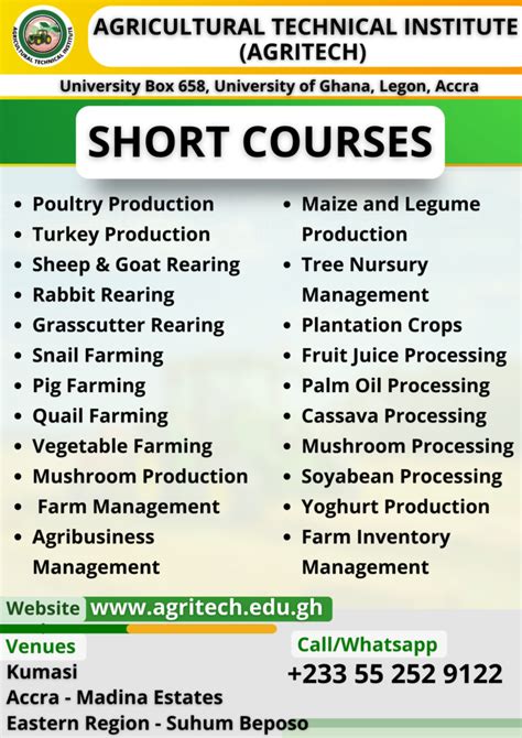 Courses Agricultural Technical Institute