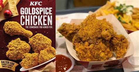 Kfc S Pore Goldspice Chicken Coated With Salted Egg And Curry Leaves