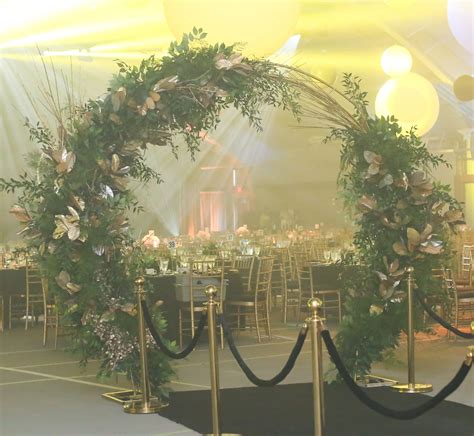 Cassidy Faux Gold And Green Round Arch Rental • Vintagebash